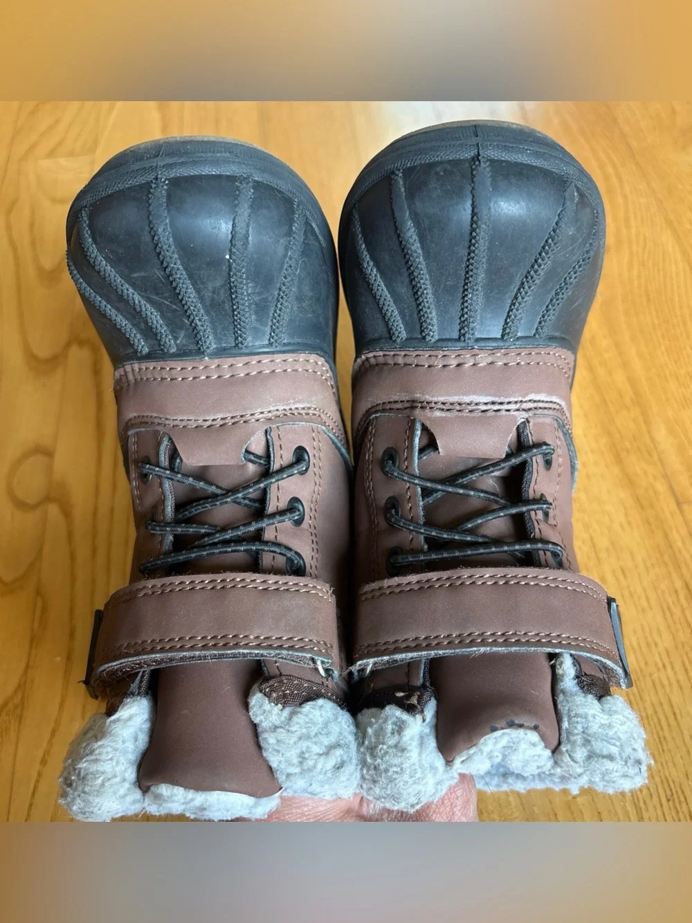 Cat & Jack Toddler snow boots Journey waterproof brown Black Winter Boys Size 8